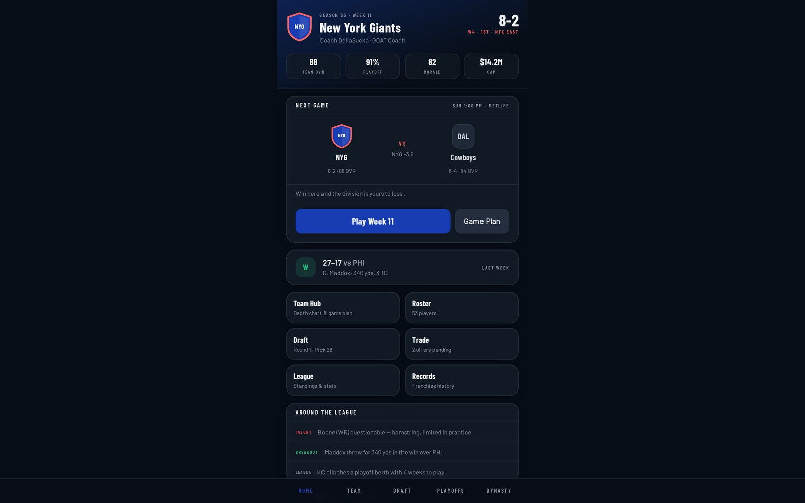 Football Legacy Run website preview